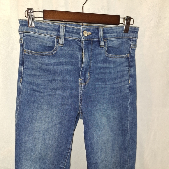American Eagle Outfitters Blue Skinny Jeans High-Rise Stretch - Picture 2 of 6